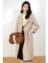 Long pure wool coat with a suit collar