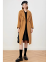 Long pure wool coat with a suit collar